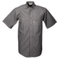 Gray button-down short-sleeve Safari Shirt for Men with two chest pockets for outdoor essentials