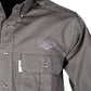 Gray Trail Shirt for Men with Embroidered Buffalo Logo and functional shoulder pocket