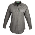 Gray button-up Safari Trail Shirt for Women, essential outdoor gear for the African savanna