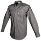 Gray Trail Shirt for Men with Embroidered Buffalo Logo, Long Sleeves, Chest Pockets