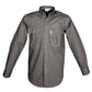 Gray Trail Shirt for Men with chest pockets and long sleeves for first responders