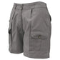 Gray Professional Hunter Shorts for Women with pleated front and button flap cargo pockets