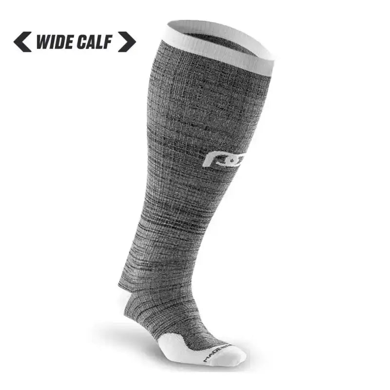 Gray Marathon Wide-Calf Compression Sock in Heather Slate for First Responders