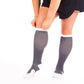 Gray compression socks with white accents, Marathon Wide-Calf in Heather Slate for first responders