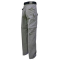 Gray Zambezi Convertible Zip Off Safari Pants for Men with four flap cargo and elastic waist accents
