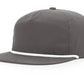 Gray flat-brimmed firefighter baseball cap with leather patch and white rope detail