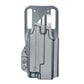 Gray gun holster for Glock 19 with Nightstick TCM-10 weapon lights competition holster