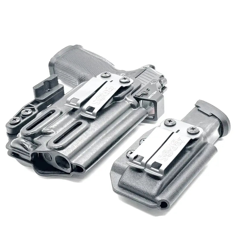 Gray gun holster and magazine carrier for Sig P365-XMACRO by Four Brothers Holsters