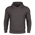 Gray hooded sweatshirt featuring a durable hoodie, hand pocket, and smooth draws