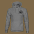 Gray Hooded Sweatshirt showcasing the Deck Gun Hoodie made from combed ring spun fabric