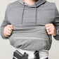 Gray hoodie with concealed carry and hand pocket from the Standoff Concealment Hoodie Mk.II