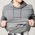 Gray hoodie with kangaroo hand pocket from Standoff Concealment Hoodie Mk.II, ideal for concealment