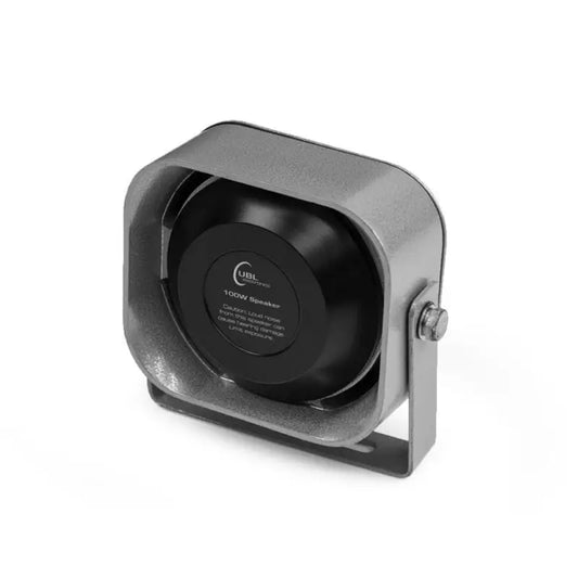 Gray metal horn speaker from UBL 100W Slim Speaker collection, high-performance sound