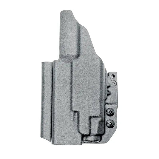 Gray molded gun holster for Glock 19 TLR-7 X IWB inside waistband with magazine pouch