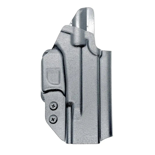 Gray molded gun holster for Glock 19 OWB holster with magazine pouch for outdoor shooting