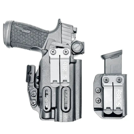 Gray Sig P365-FUSE holster with magazine carrier for Streamlight TLR-7 X or HL-X, RH IWB