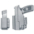 Gray pistol and magazine in inside waistband holsters from Four Brothers Holsters