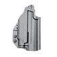 Gray plastic P365-FUSE holster for Sig Sauer with light mounted and open top design