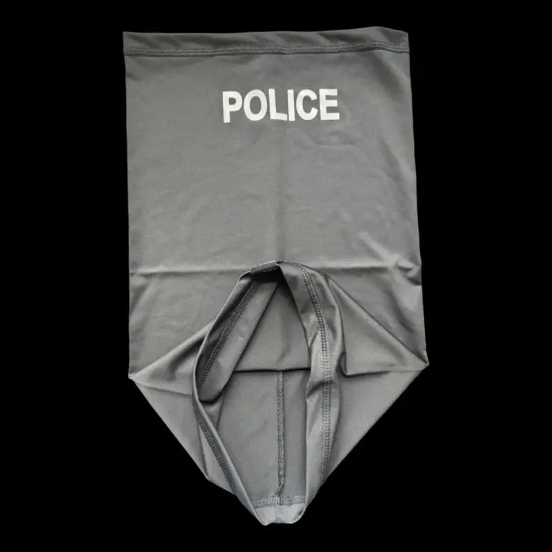 Gray police balaclava neck gaiter designed for first responders and police professionals