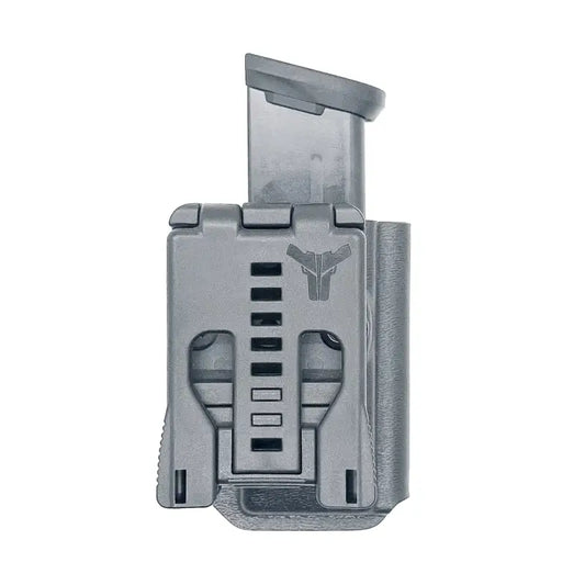 Gray polymer P365-FUSE OWB Magazine Pouch with magazine retention device for secure hold