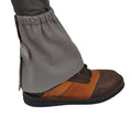 Gray protective boot cover over an orange and brown shoe with Canvas Ankle Gaiters