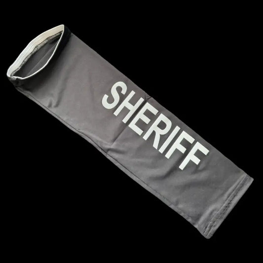 Gray sheriff sleeve for police and first responders on ID Sleeve- Black SHERIFF product