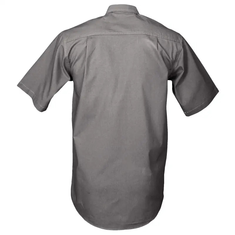 Gray short-sleeved Safari Shirt for Men, ideal hunting shirt to carry essentials outdoors