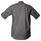 Gray short-sleeved Shooter Shirt for Men with embroidered buffalo logo seen from the back