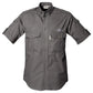 Gray short-sleeved Shooter Shirt for Men with Embroidered Buffalo Logo and epaulettes