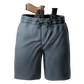 Gray carrier shorts with concealed carry holster by Arrowhead Tactical Apparel