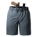 Gray carrier shorts with concealed carry holster by Arrowhead Tactical Apparel