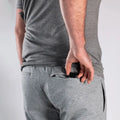 Gray Carrier Joggers Mk.II with back pocket featuring concealed carry and retention belt