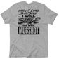 Humorous text on a Heather Grey T-Shirt named Mugshot, perfect for casual wear