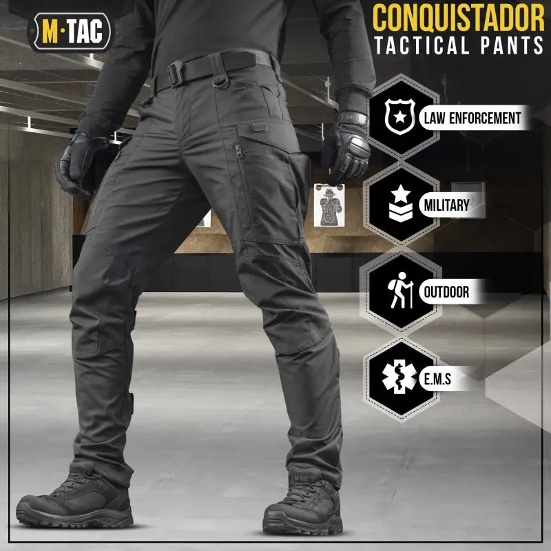 Gray M-Tac Tactical Pants Conquistador Gen I Flex for law enforcement and outdoor use