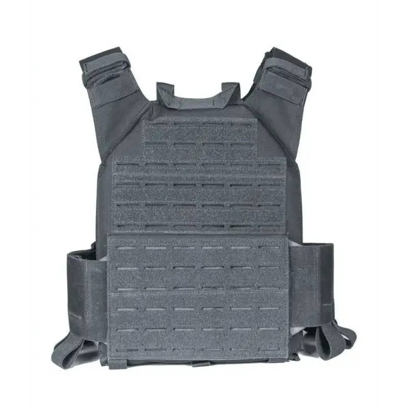 Gray QRF Low Visibility Minimalist Plate Carrier with MOLLE webbing and Velcro patch