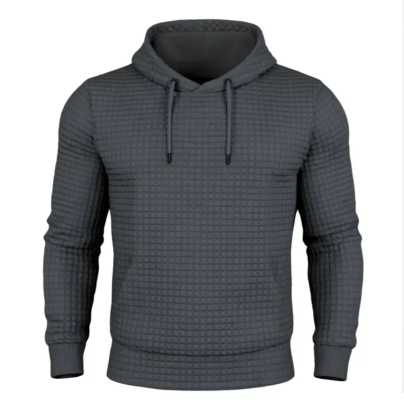 Gray textured hooded sweatshirt with hand pocket from Standoff Concealment Hoodie Mk.II