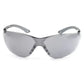 Gray-tinted METEL M20 Safety Glasses with flexible temples and wraparound lens design