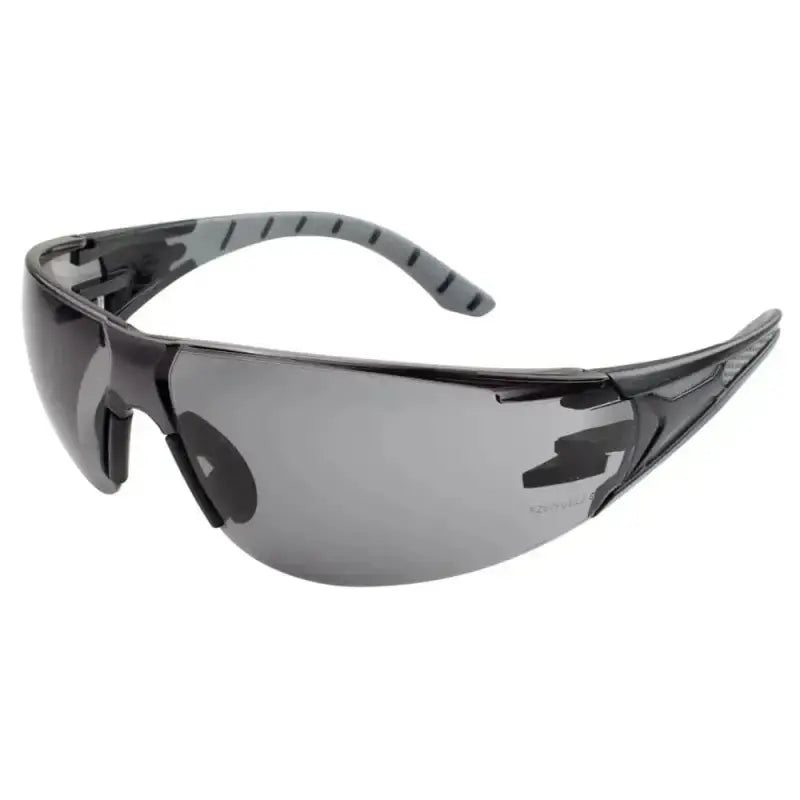 Gray-tinted METEL M50 Safety Glasses with wraparound lenses and flexible temples