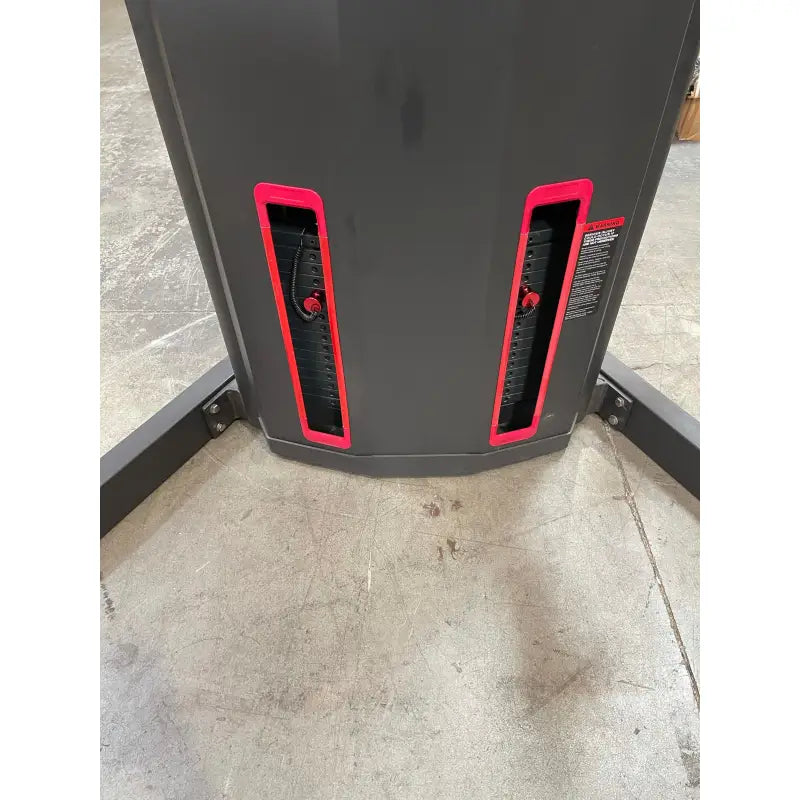 Gray weight machine with red accents showcasing SFE Commercial Dual Cable Crossover design