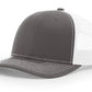 Gray and white trucker hat with Serpent Skull Leather Patch for a stylish Skull Leather Patch look