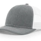 Gray and white trucker hat with leather patch for Firefighter First Responders Dumpster Fire
