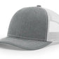 Gray and white trucker hat with Red Line leather patch for casual style