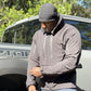 Gray zip-up athletic jacket with reflective stripes for Equinoxx Watch Cap Beanie