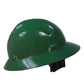 Green Full Brim Safety Hard Hat with 4 Point Suspension meets ANSI Z89 standards