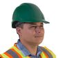 Green Cap Style Safety Hard Hat with 4 Point Suspension and comfortable brow liner