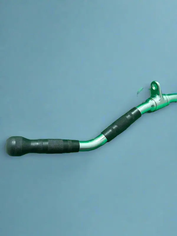 Green lat pulldown bar from SFE 28 inch Revolving Curl Bar with Rubber Handgrips
