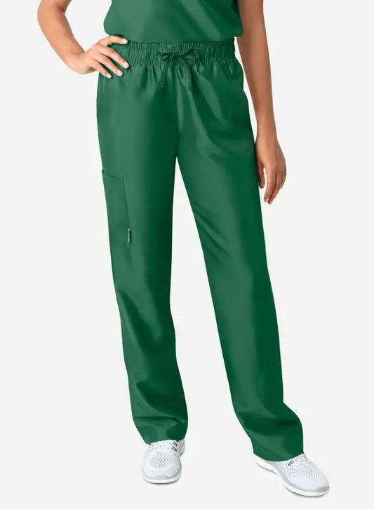 Green Women’s Simple Scrub Pants with elastic waistband and straight legs for comfort