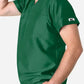 Green men’s simple scrub top with short sleeves and chest pocket for comfort