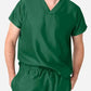 Green V-neck Men’s Simple Scrub Top for comfort and style in healthcare settings