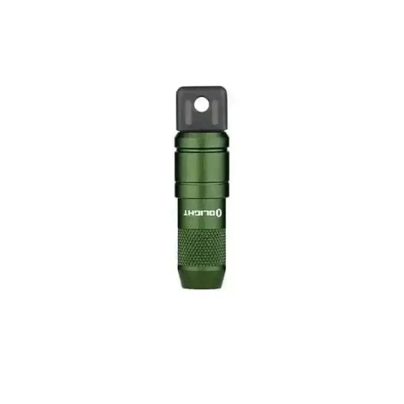 Green metallic Olight IMINI2ODG rechargeable mini flashlight with textured grip and magnetic cap